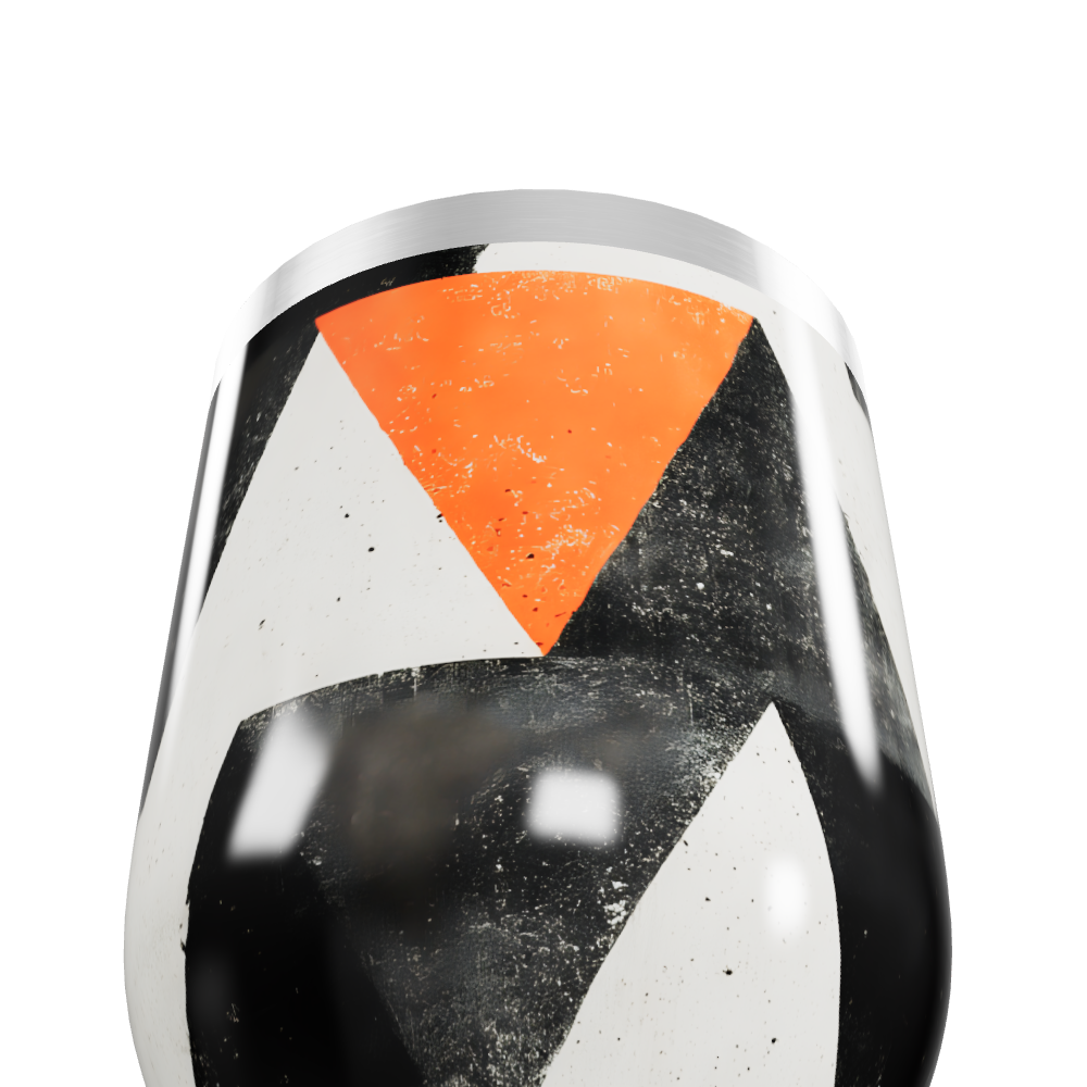 Copo Térmico Slim - Geométrico Preto e Laranja