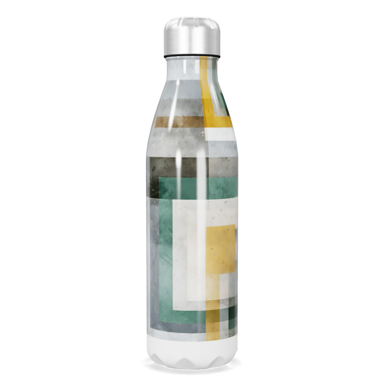 Garrafa Inox Geométrica Branca