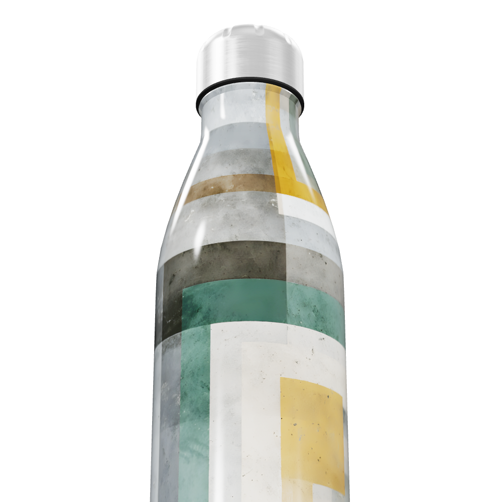 Garrafa Inox Geométrica Branca