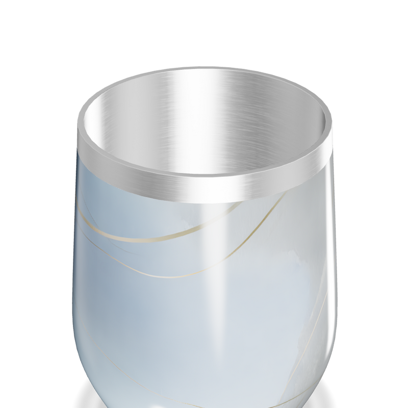 Copo Térmico Slim - Mármore Branco Inox