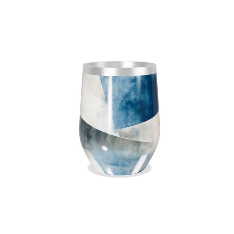 Copo Térmico Slim - Azul Geométrico Aço Inox