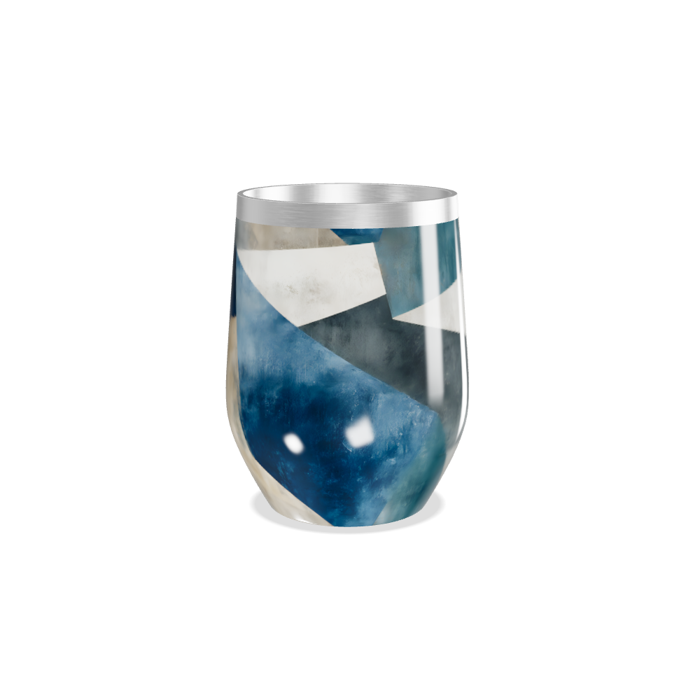 Copo Térmico Slim - Azul Geométrico Aço Inox