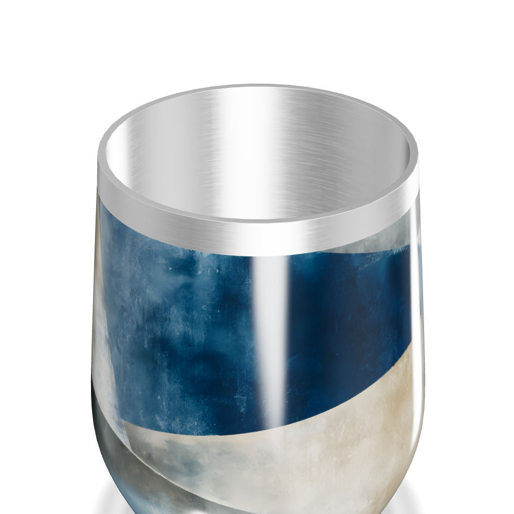 Copo Térmico Slim - Azul Geométrico Aço Inox