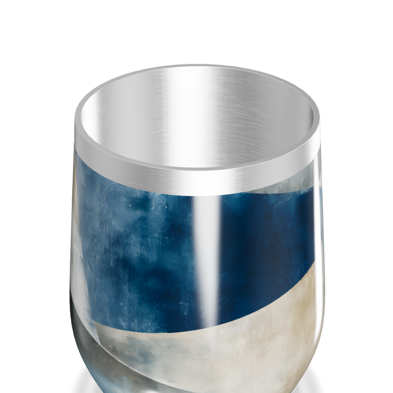 Copo Térmico Slim - Azul Geométrico Aço Inox