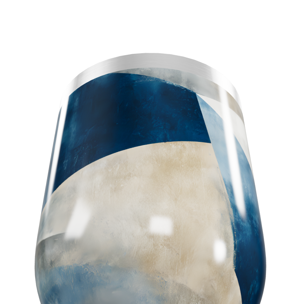 Copo Térmico Slim - Azul Geométrico Aço Inox