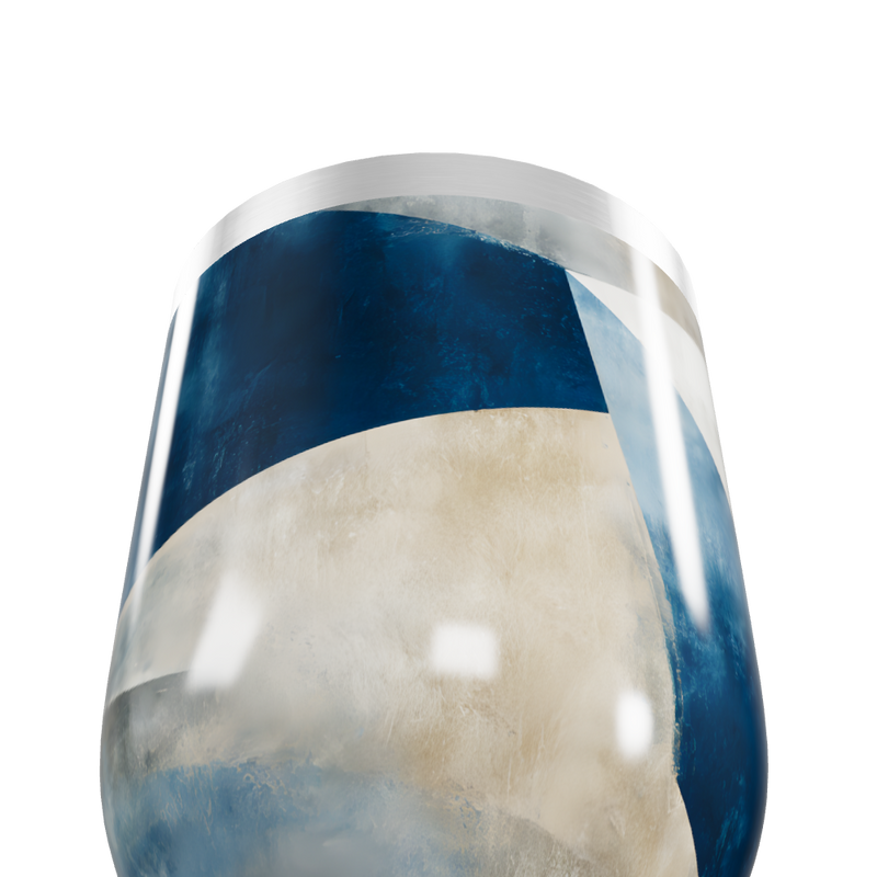 Copo Térmico Slim - Azul Geométrico Aço Inox