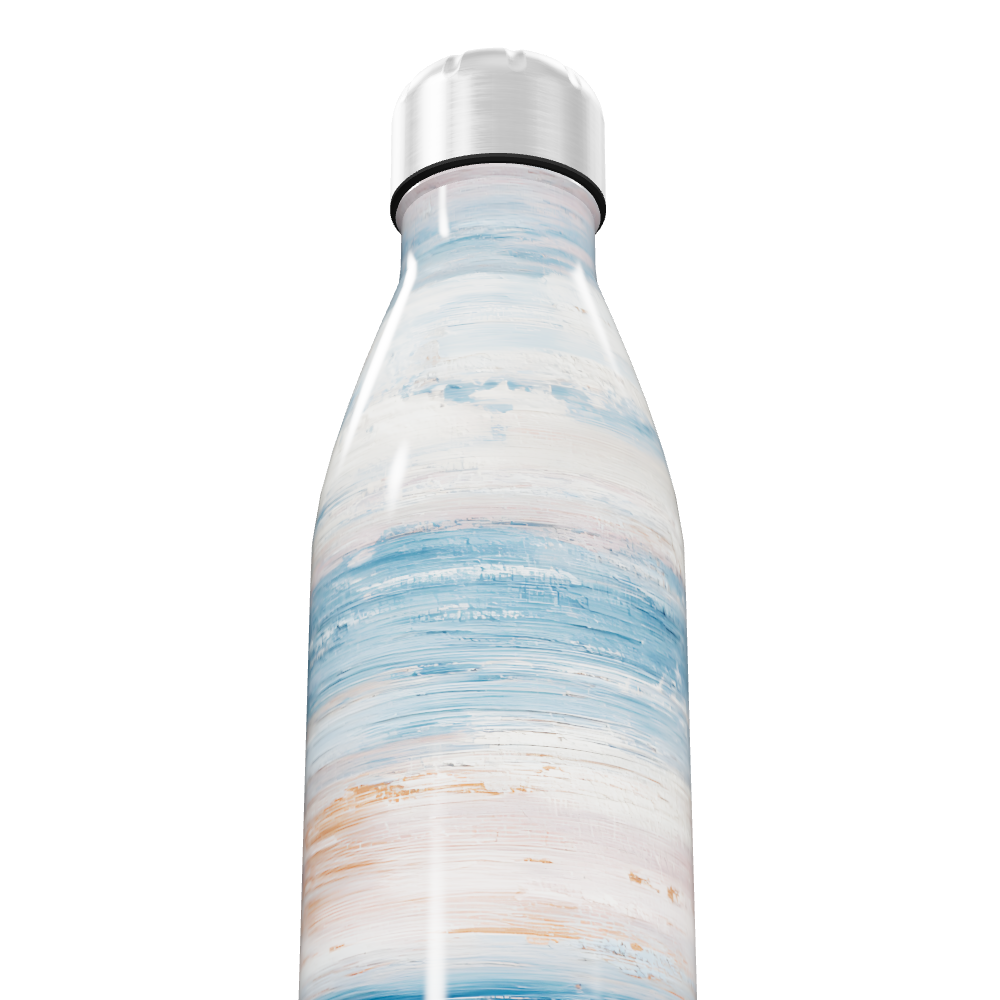 Garrafa Inox Estampada Azul e Branca