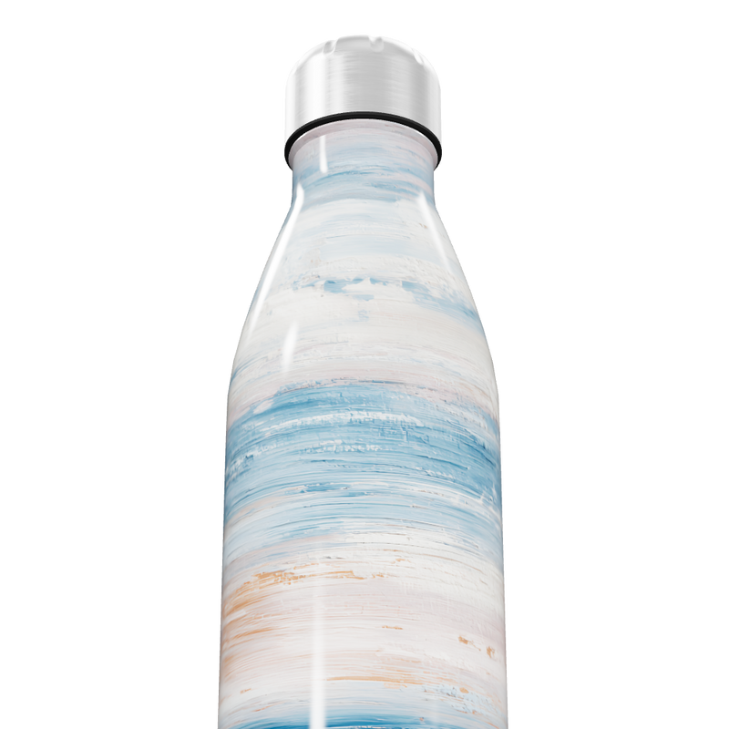 Garrafa Inox Estampada Azul e Branca