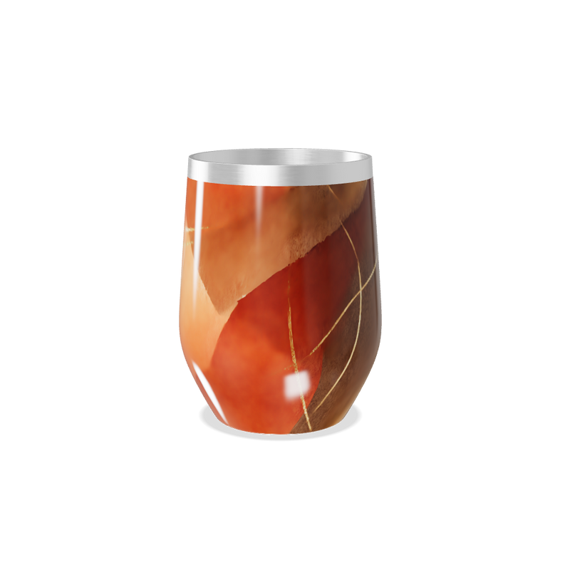 Copo Térmico Slim - Abstrato Laranja Aço Inox