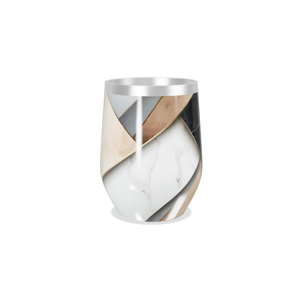 Copo Térmico Slim - Estampa Mármore Preto e Branco