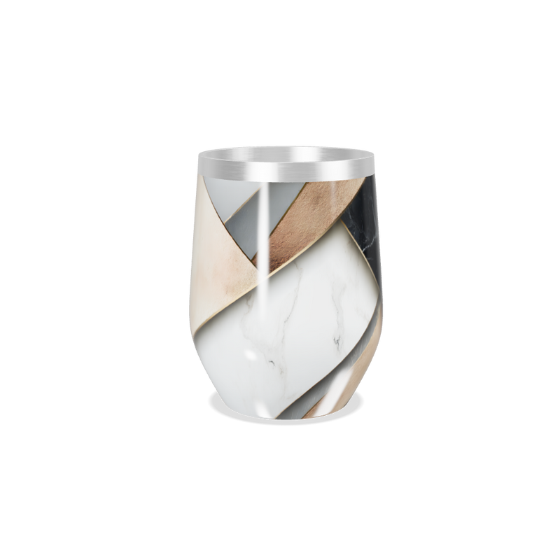 Copo Térmico Slim - Estampa Mármore Preto e Branco