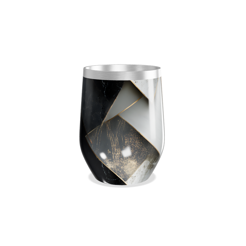 Copo Térmico Slim - Estampa Mármore Preto e Branco