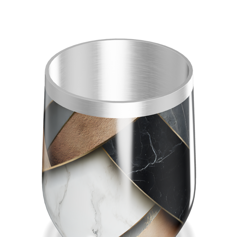 Copo Térmico Slim - Estampa Mármore Preto e Branco