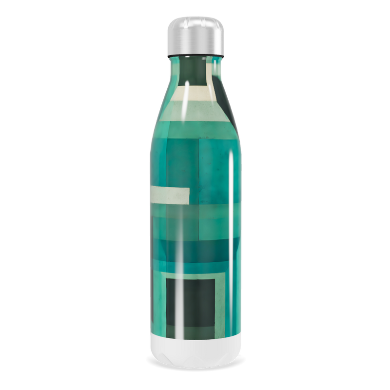 Garrafa Inox Verde - Design Geométrico