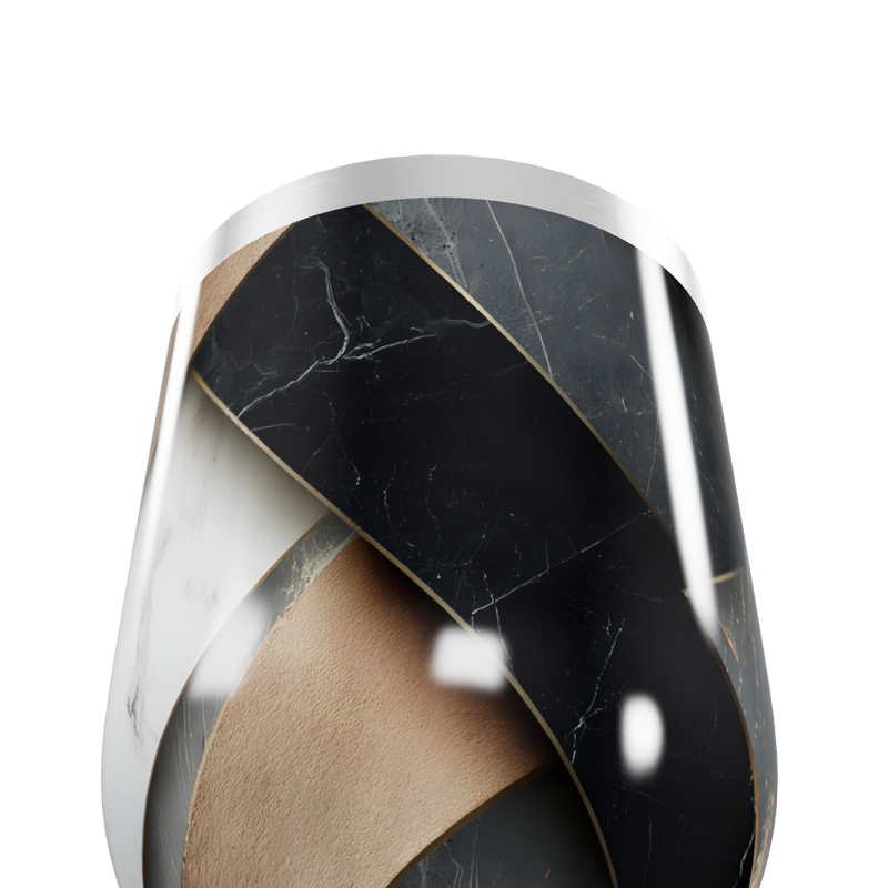 Copo Térmico Slim - Estampa Mármore Preto e Branco