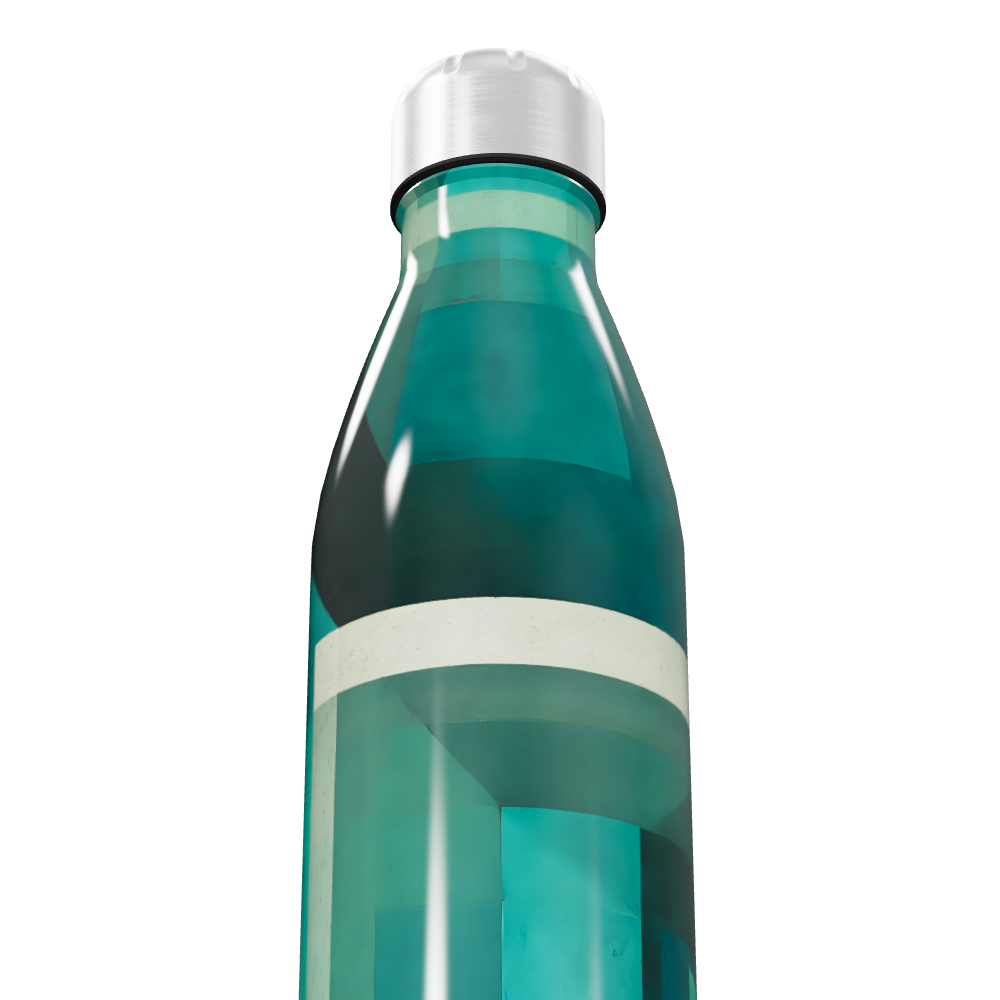 Garrafa Inox Verde - Design Geométrico