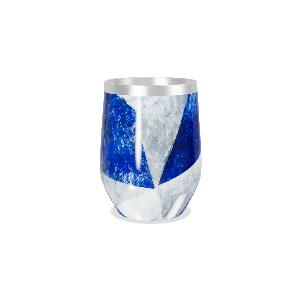 Copo Térmico Slim Azul e Branco Inox