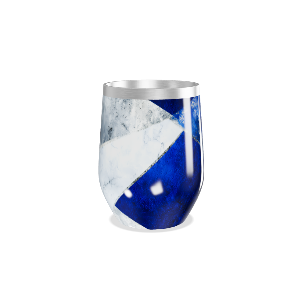 Copo Térmico Slim Azul e Branco Inox