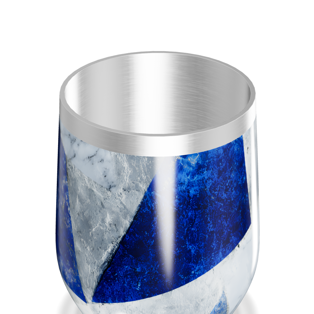 Copo Térmico Slim Azul e Branco Inox