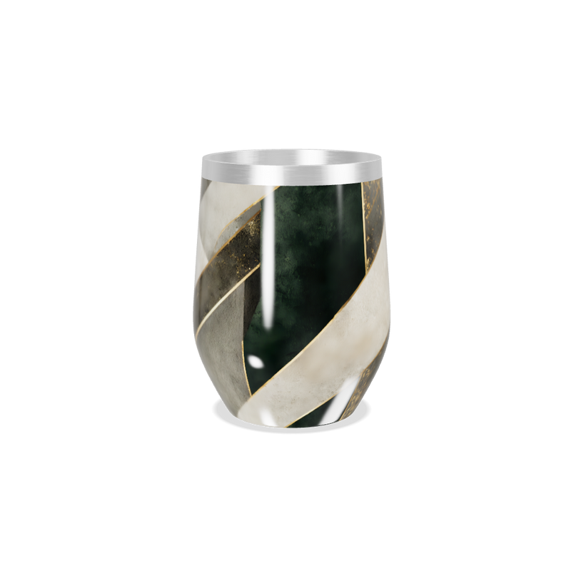 Copo Térmico Slim - Preto e Branco com Listras