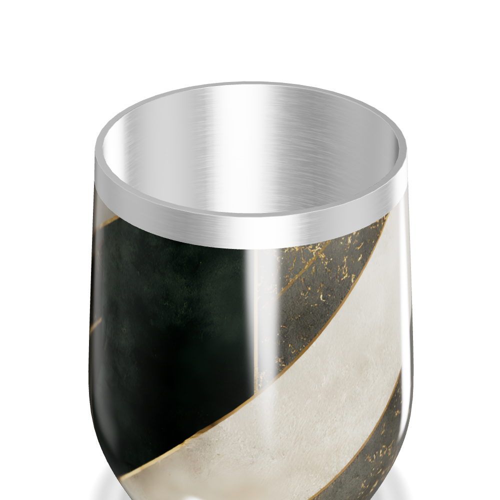 Copo Térmico Slim - Preto e Branco com Listras