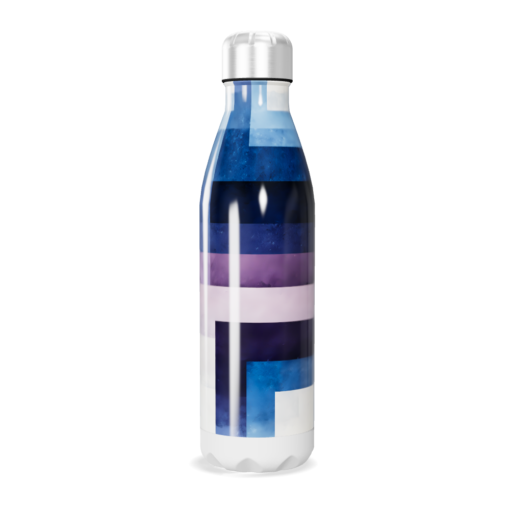 Garrafa Inox - Estampa Azul e Roxa