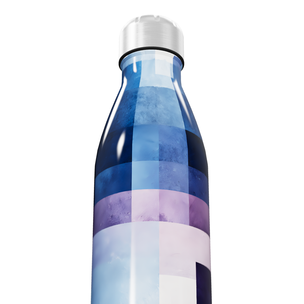 Garrafa Inox - Estampa Azul e Roxa