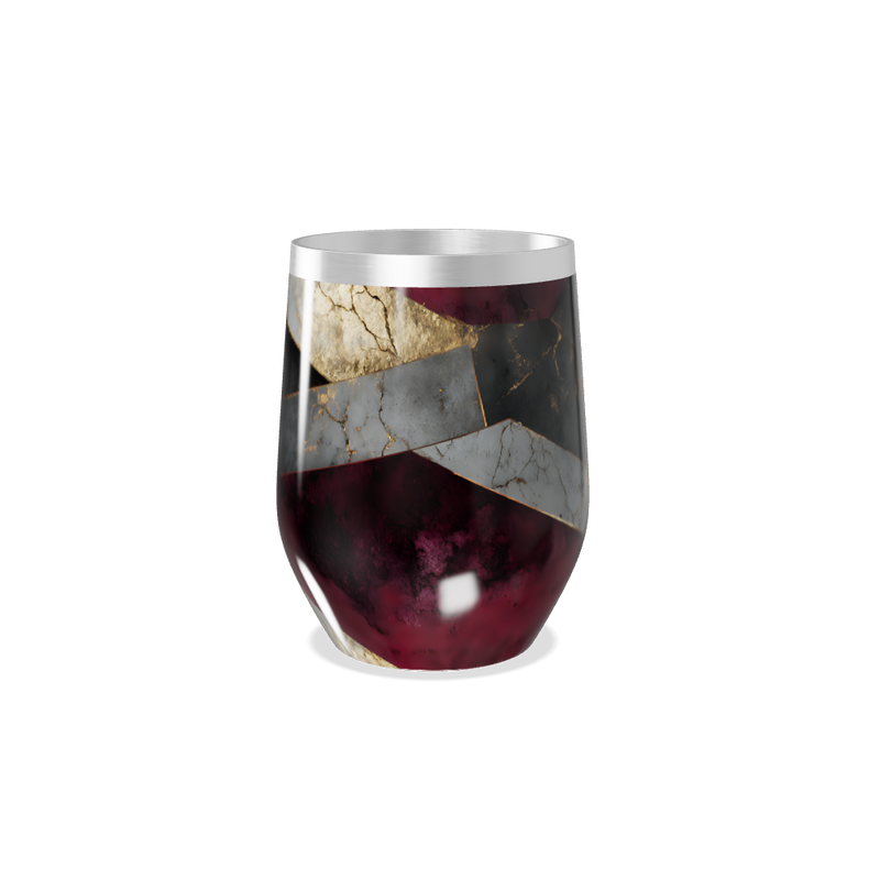 Copo Térmico Slim - Mármore Vinho e Dourado