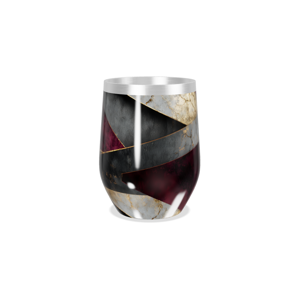 Copo Térmico Slim - Mármore Vinho e Dourado