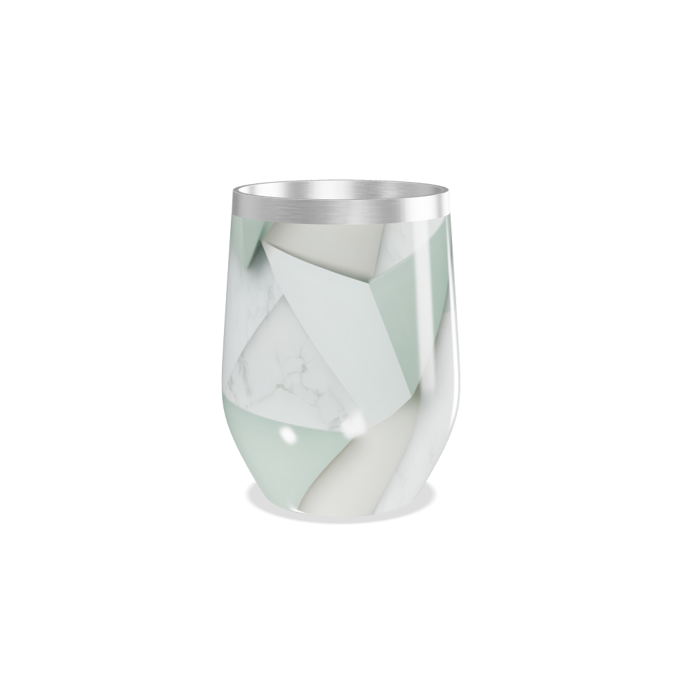 Copo Térmico Slim - Branco Marmorizado Aço