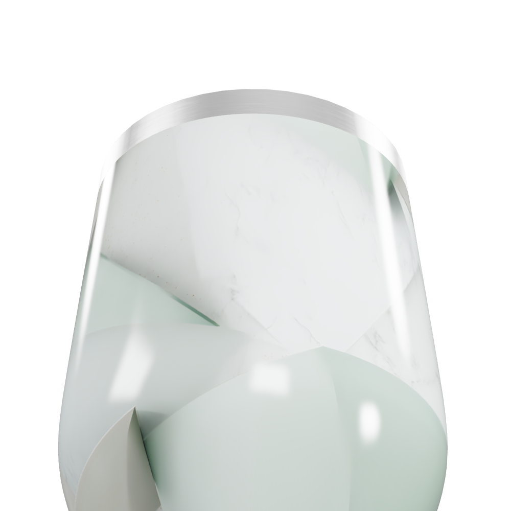 Copo Térmico Slim - Branco Marmorizado Aço