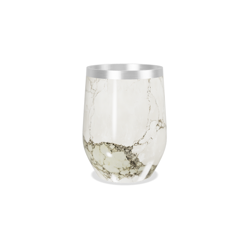 Copo Térmico Slim - Mármore Branco Inox