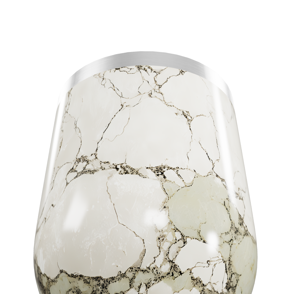 Copo Térmico Slim - Mármore Branco Inox