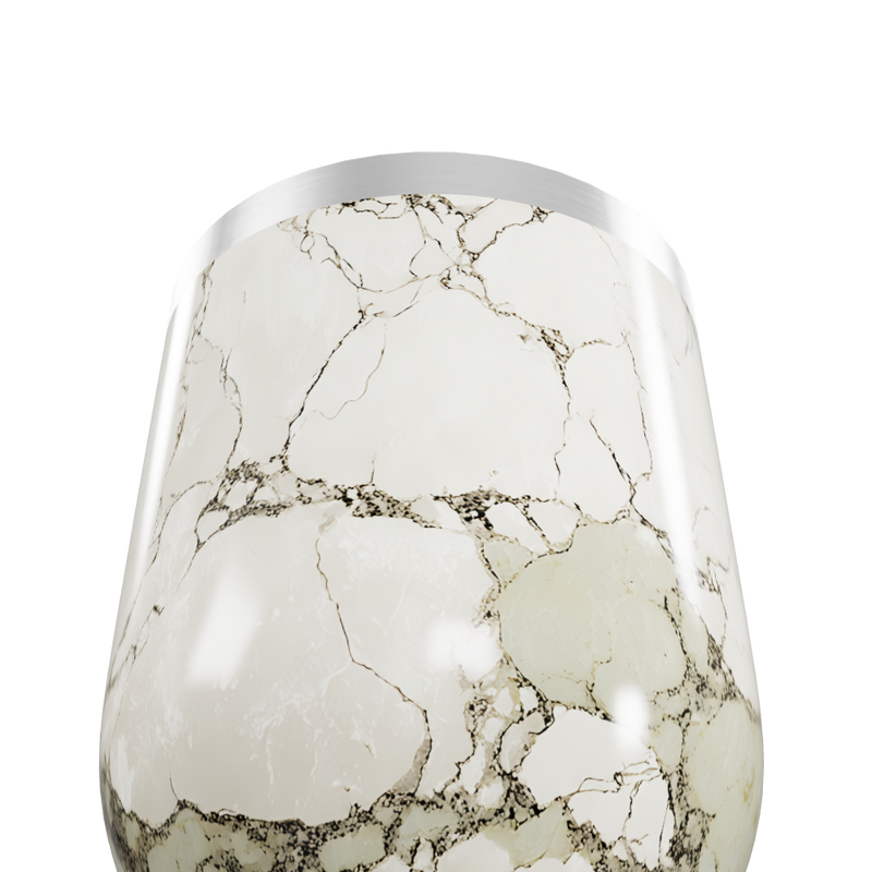 Copo Térmico Slim - Mármore Branco Inox