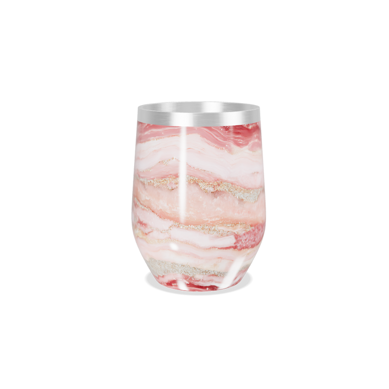 Copo Térmico Slim - Mármore Rosa Inox