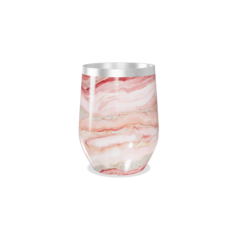 Copo Térmico Slim - Mármore Rosa Inox