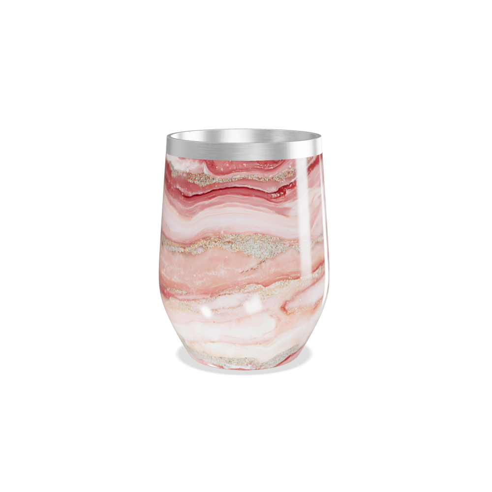 Copo Térmico Slim - Mármore Rosa Inox