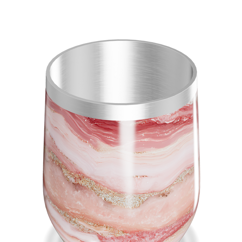 Copo Térmico Slim - Mármore Rosa Inox