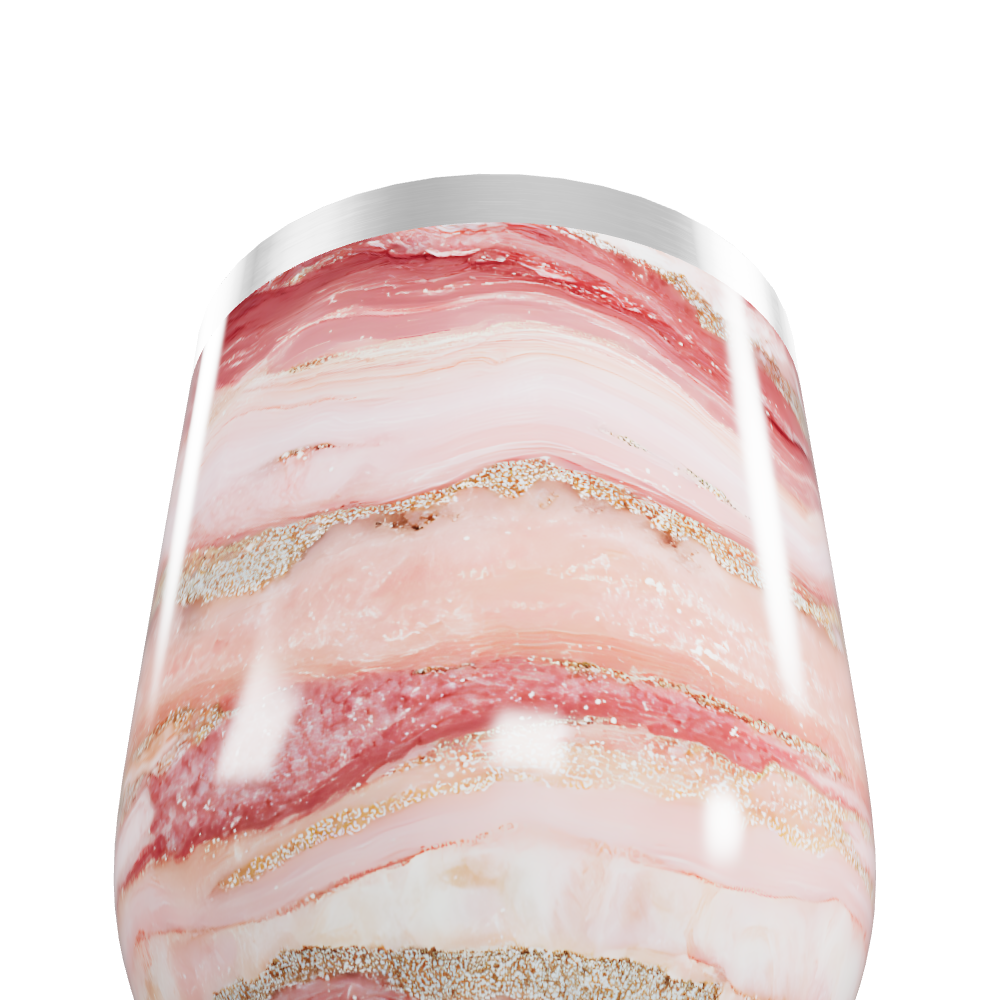 Copo Térmico Slim - Mármore Rosa Inox