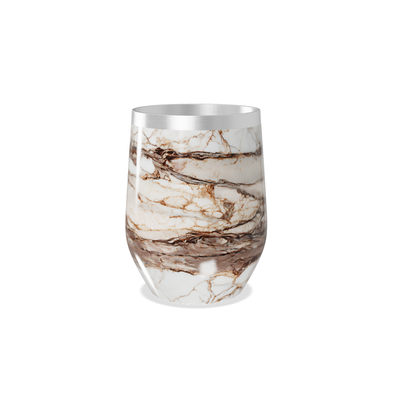 Copo Térmico Slim - Mármore Marrom Inox