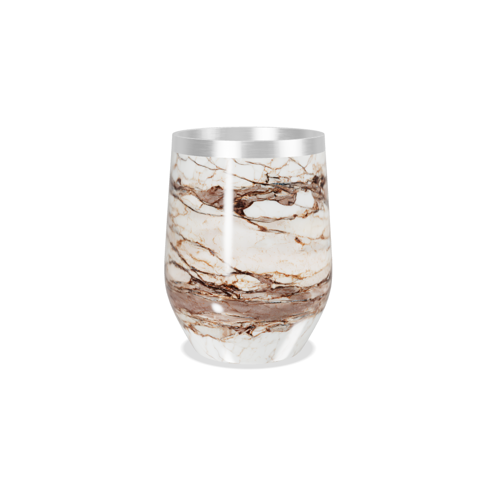 Copo Térmico Slim - Mármore Marrom Inox