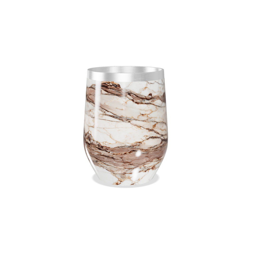 Copo Térmico Slim - Mármore Marrom Inox