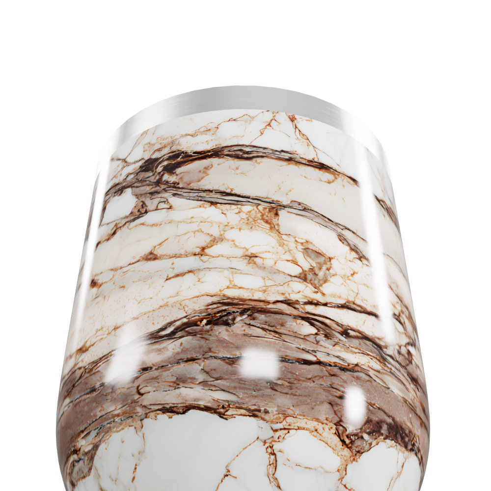 Copo Térmico Slim - Mármore Marrom Inox
