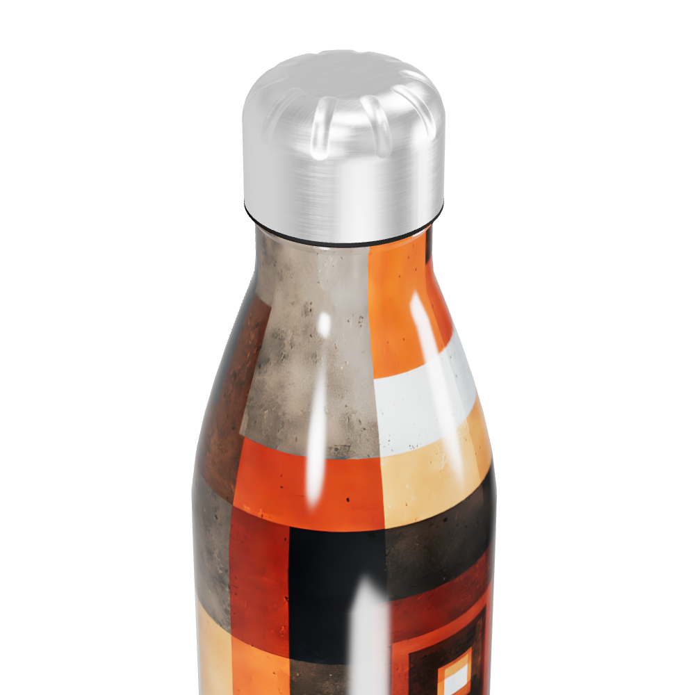 Garrafa Inox Estampada - Preto e Laranja