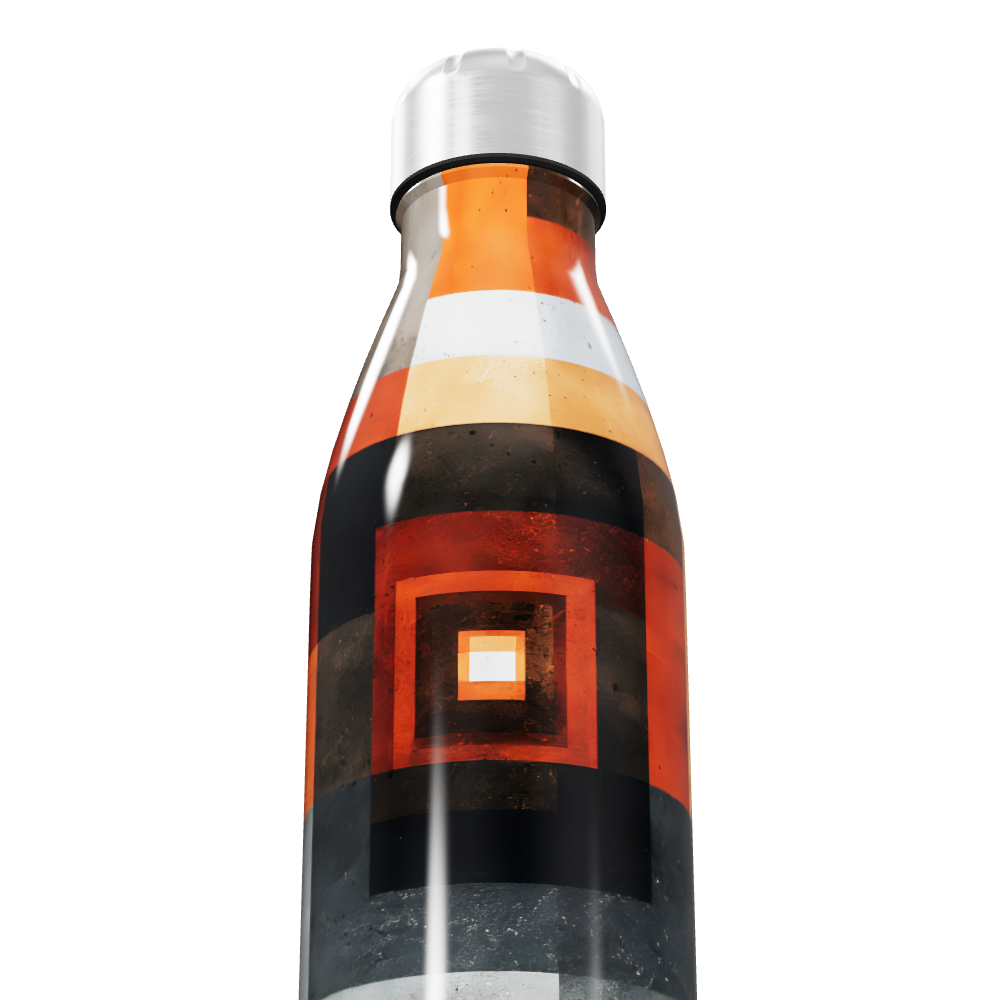 Garrafa Inox Estampada - Preto e Laranja