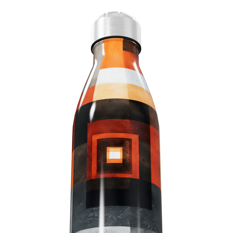 Garrafa Inox Estampada - Preto e Laranja