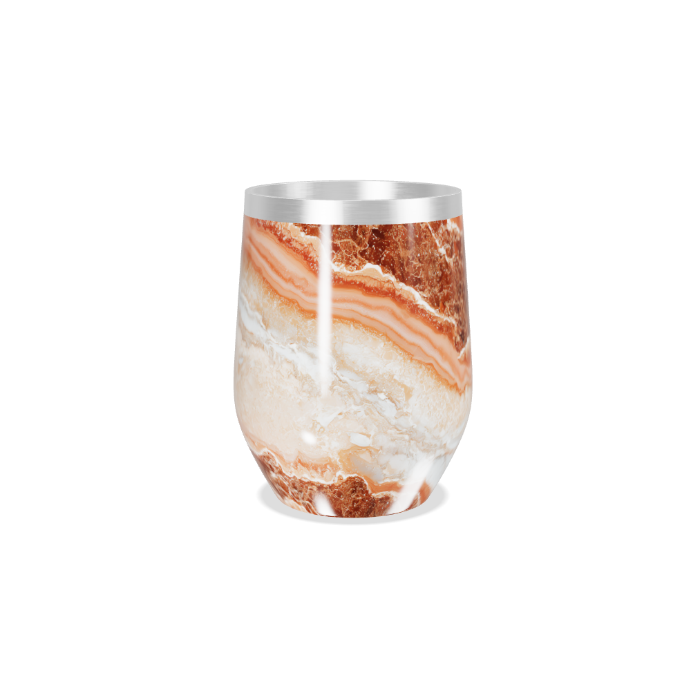 Copo Térmico Slim - Marmorizado Marrom e Branco