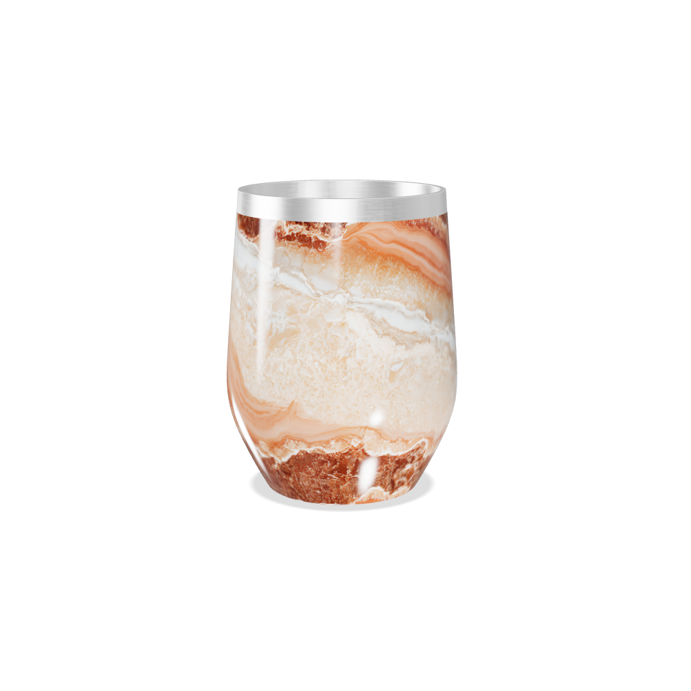 Copo Térmico Slim - Marmorizado Marrom e Branco