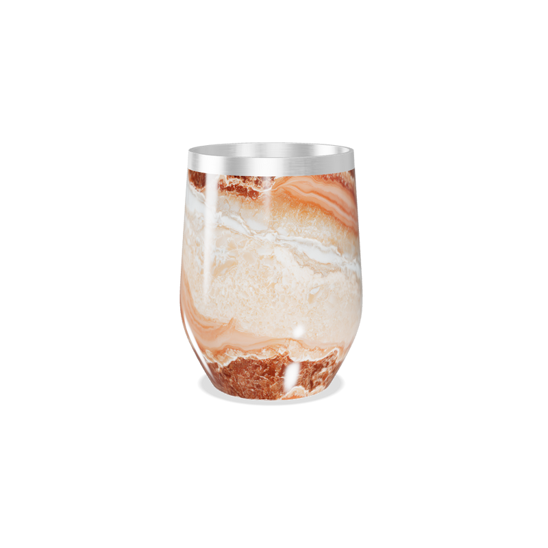 Copo Térmico Slim - Marmorizado Marrom e Branco