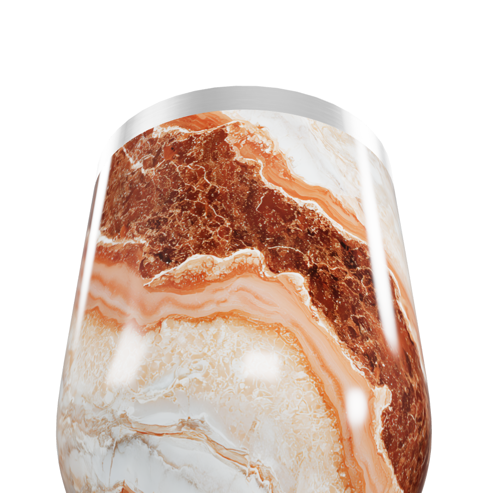 Copo Térmico Slim - Marmorizado Marrom e Branco